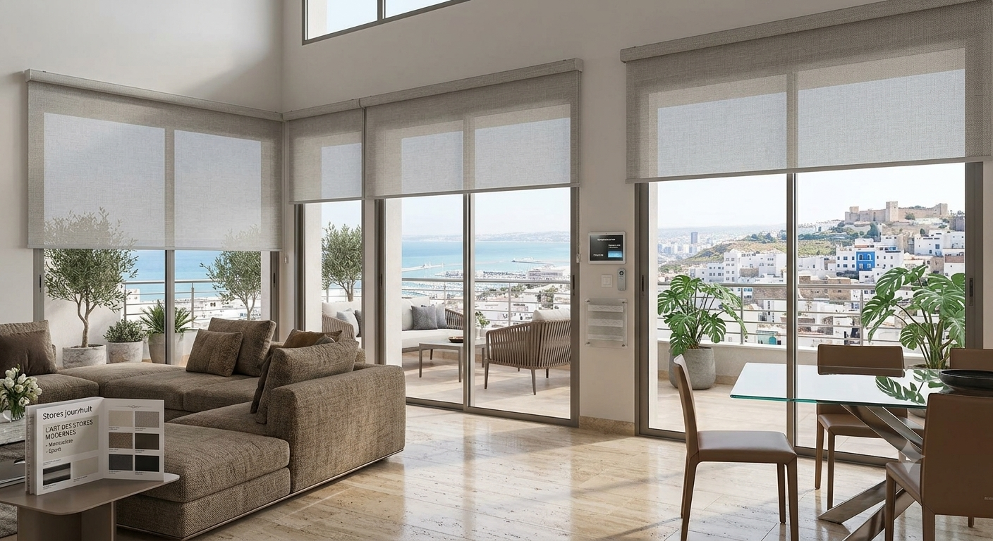 Villa avec rideaux sur mesure à Malabata, Tanger